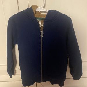 Carters Navy Blue size 4t zip up jacket with lining inside jacket.